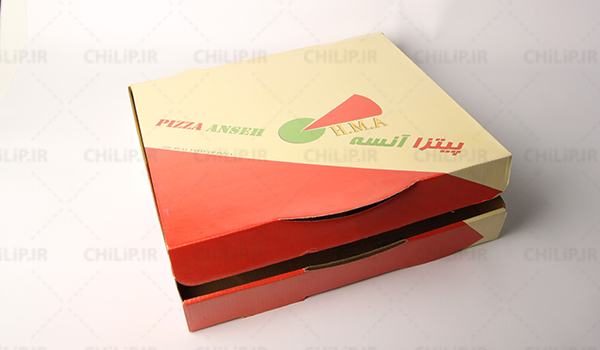طراحی و چاپ جعبه پیتزا فست فود آنسه Anseh