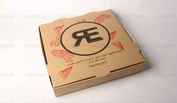 طراحی و چاپ جعبه پیتزا فست فود ریبار