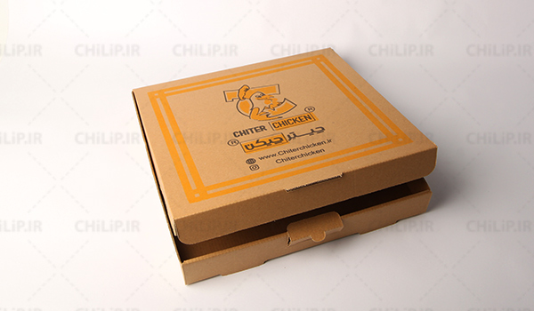 طراحی و چاپ جعبه پیتزا بزرگ چیتر چیکن