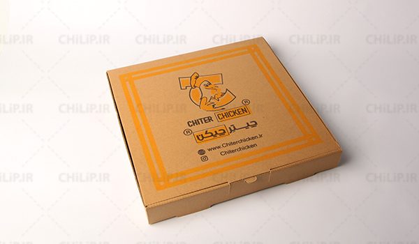 طراحی و چاپ جعبه پیتزا بزرگ چیتر چیکن