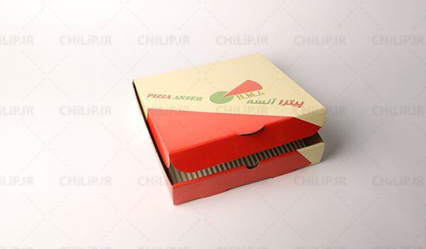 طراحی و چاپ جعبه پیتزای کوچک فست فود آنسه
