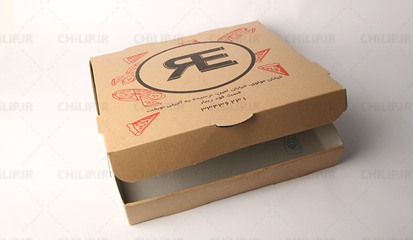 طراحی و چاپ جعبه پیتزا فست فود ریبار
