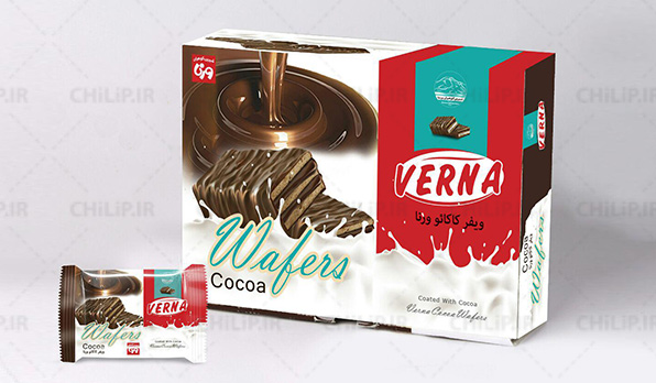 چاپ بستبندی مواد غذایی ویفر کاکائو ورنا